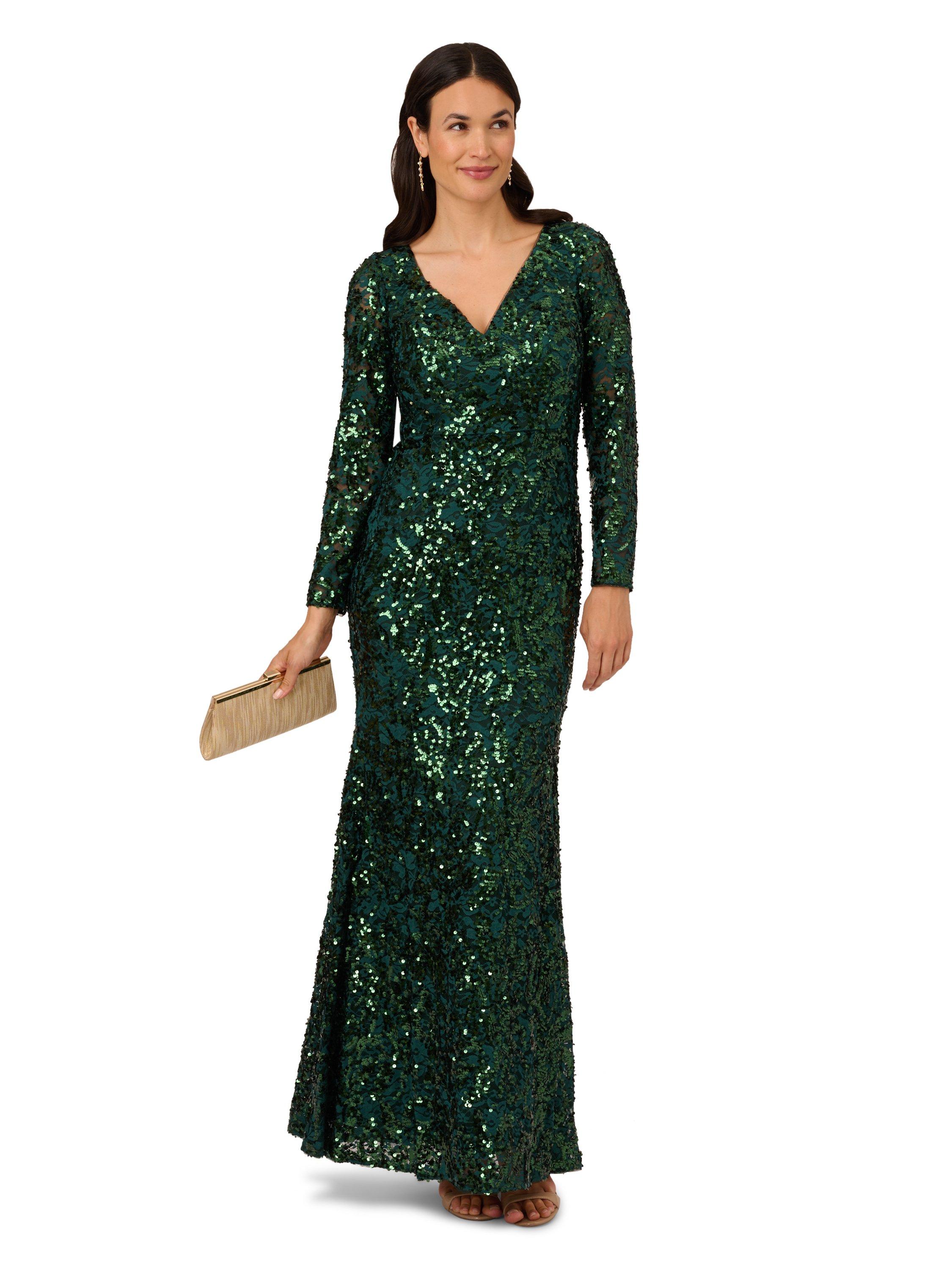 Dresses Sequin Lace Long Gown Adrianna Papell